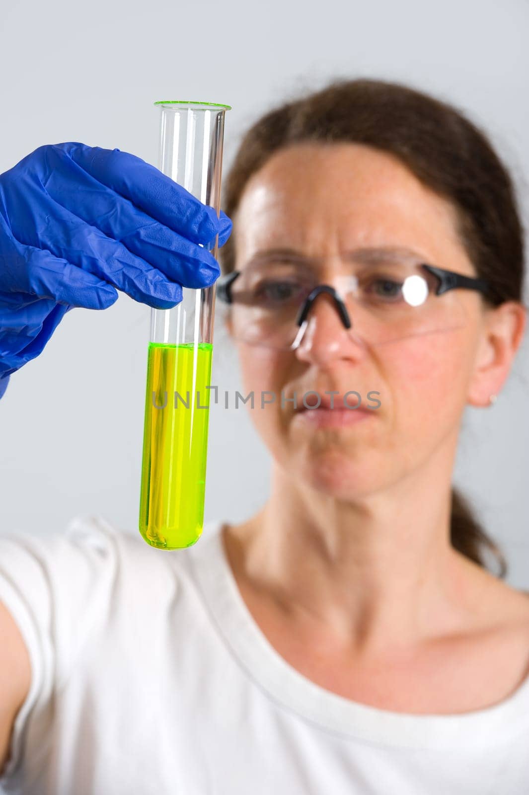 woman in laboratory with test tube