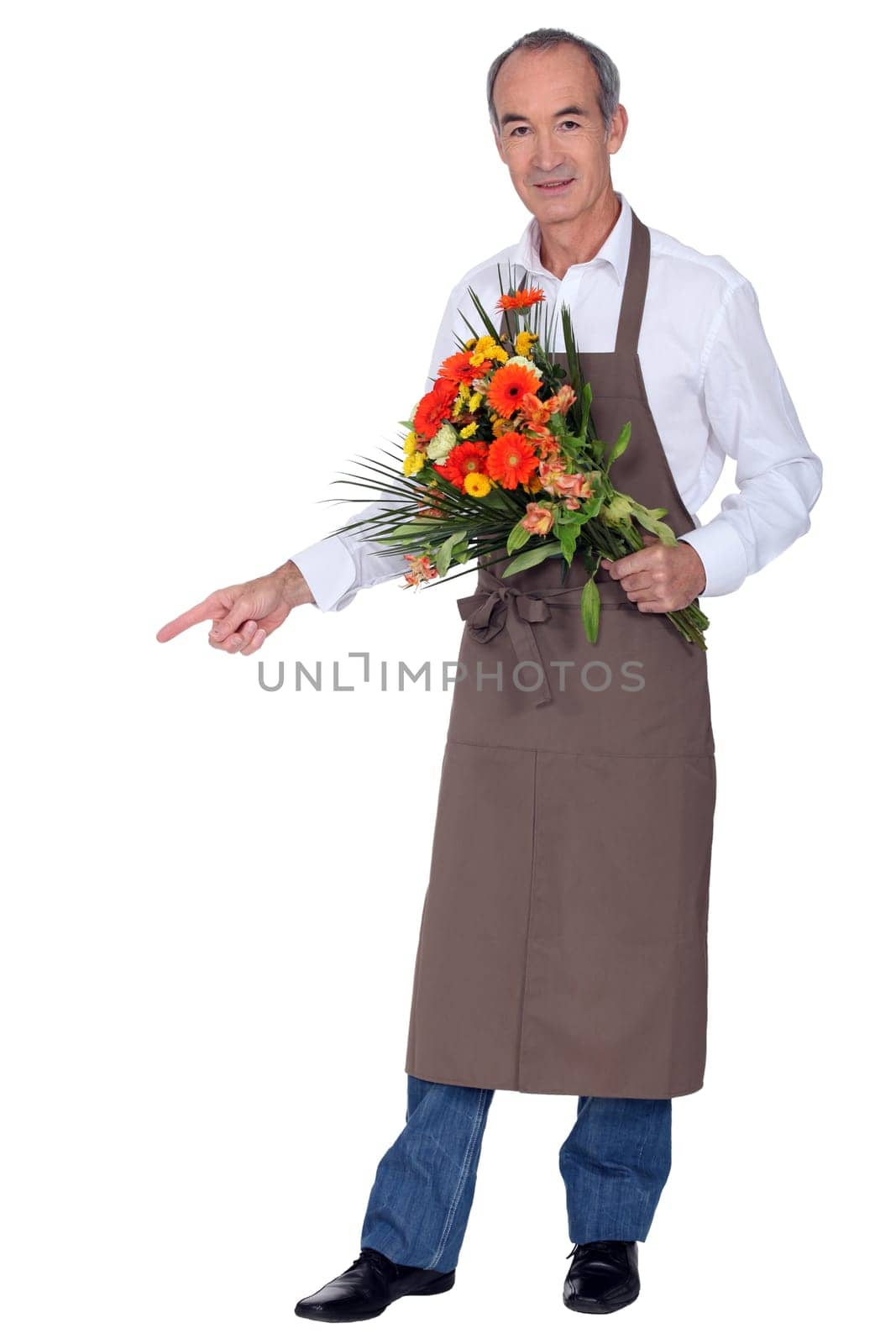 florist with bouquet