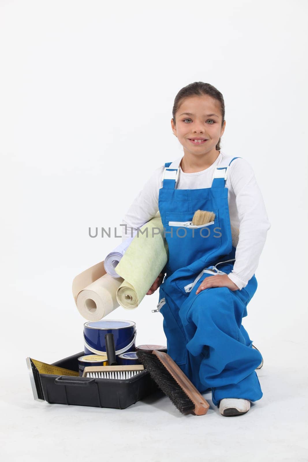 Girl wearing overalls