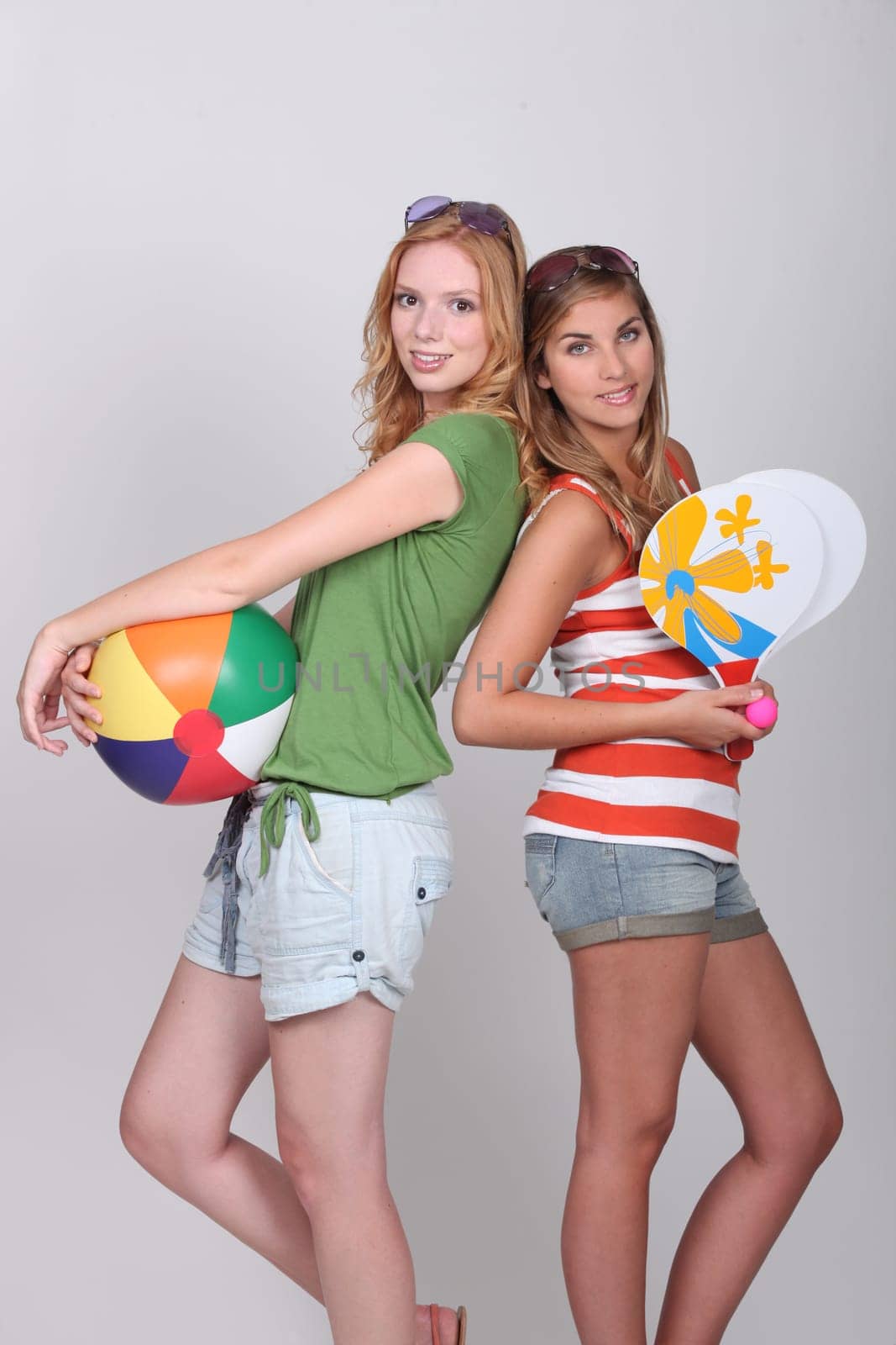 Women dressed for the beach