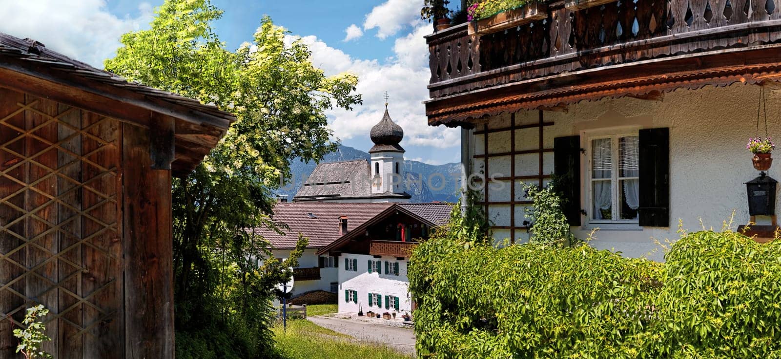 The idyllic Wamberg is the highest church village in Germany,Wamberg,Garmisch-Partenkirchen,Bavaria,Germany,Europe
