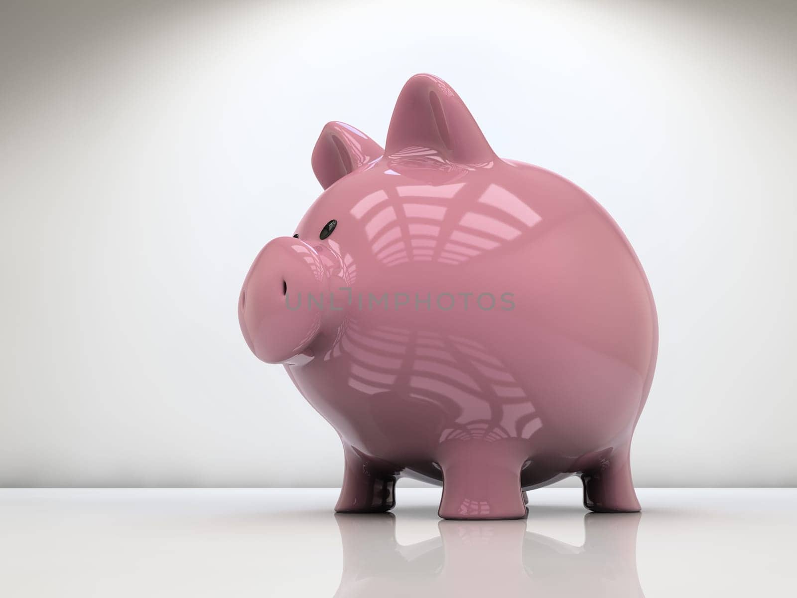 Piggy bank on white background