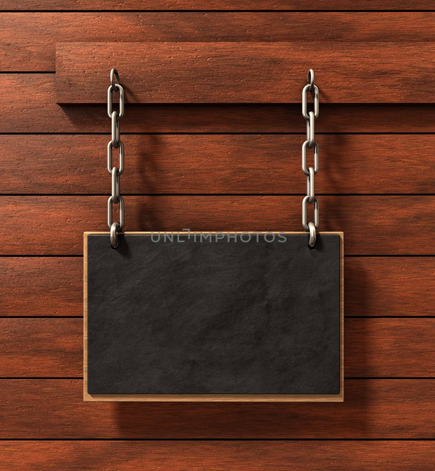 Chalkboard on brown wood background
