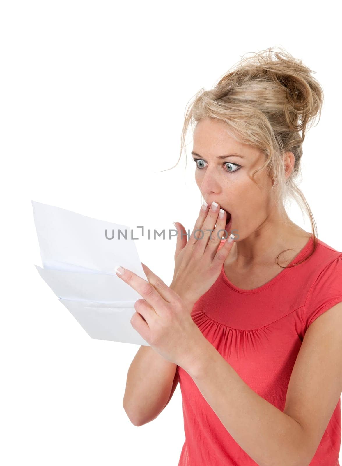 Woman reads bad news