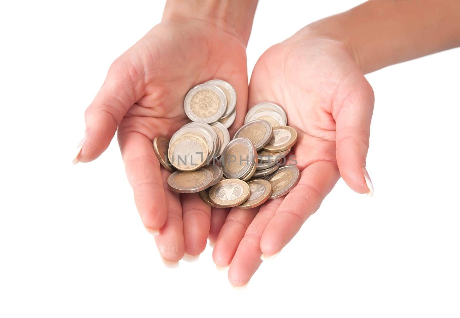 Hands with coins