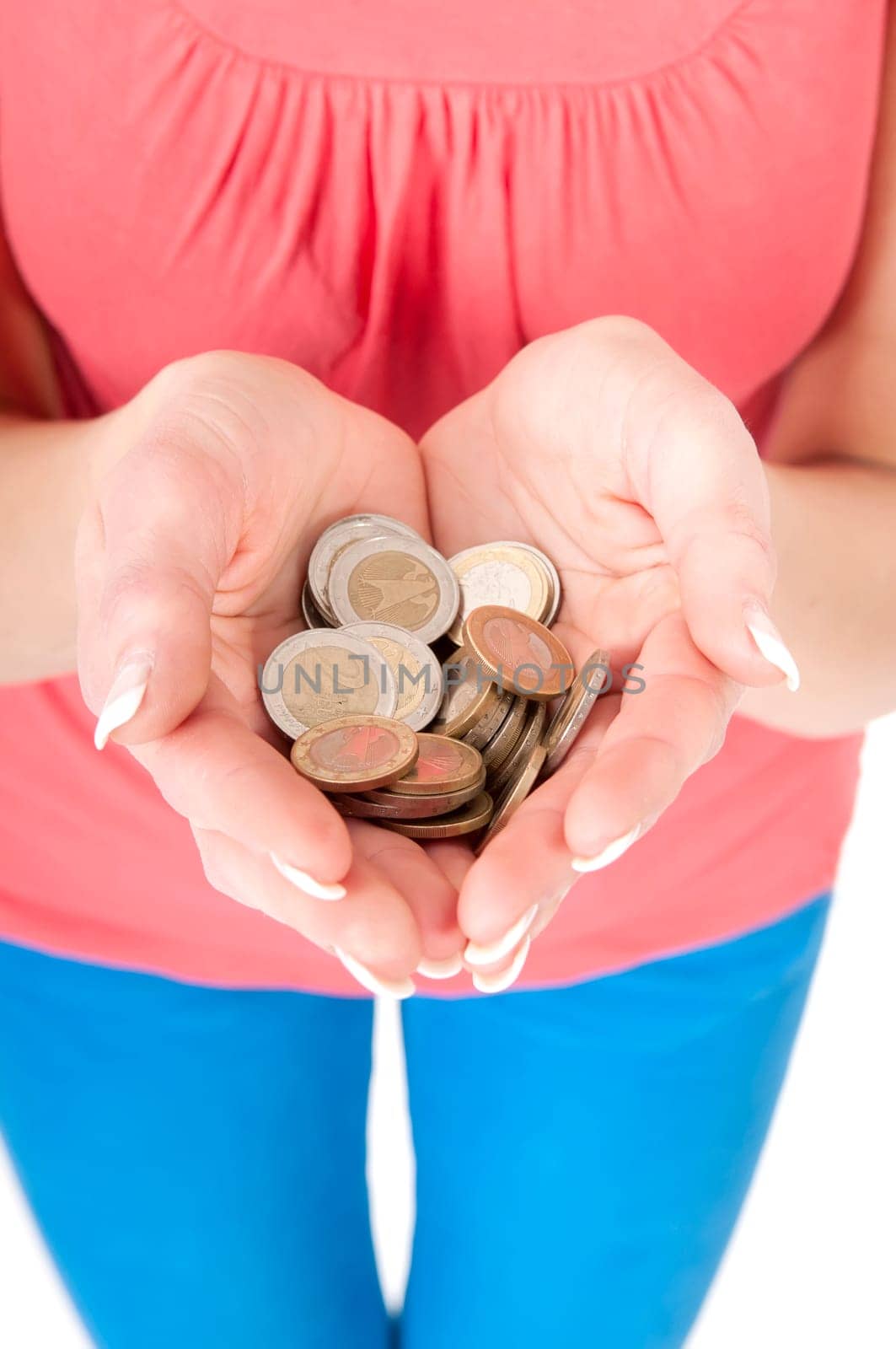Hands with coins