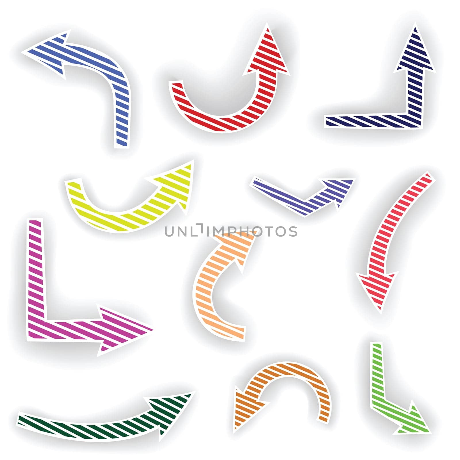 colorful illustration with arrows for your design