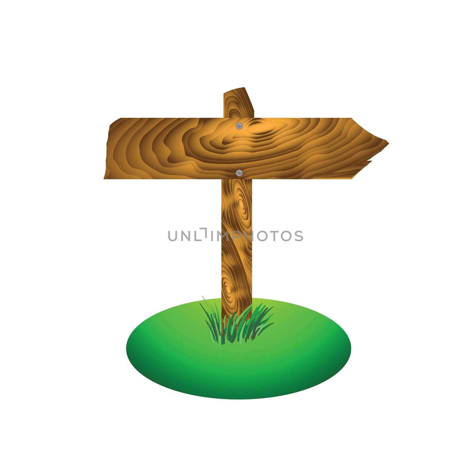 colorful illustration with wood arrow for your design