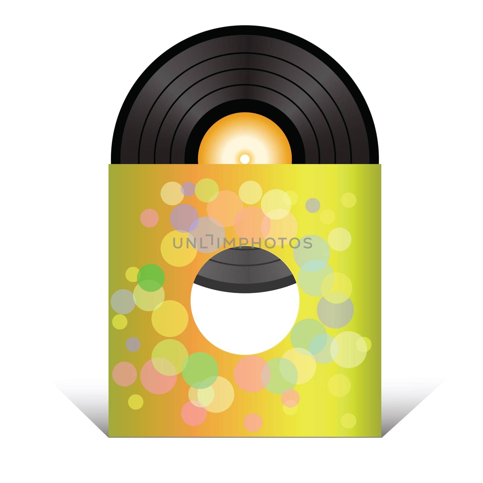 colorful illustration with vinyl record  for your design