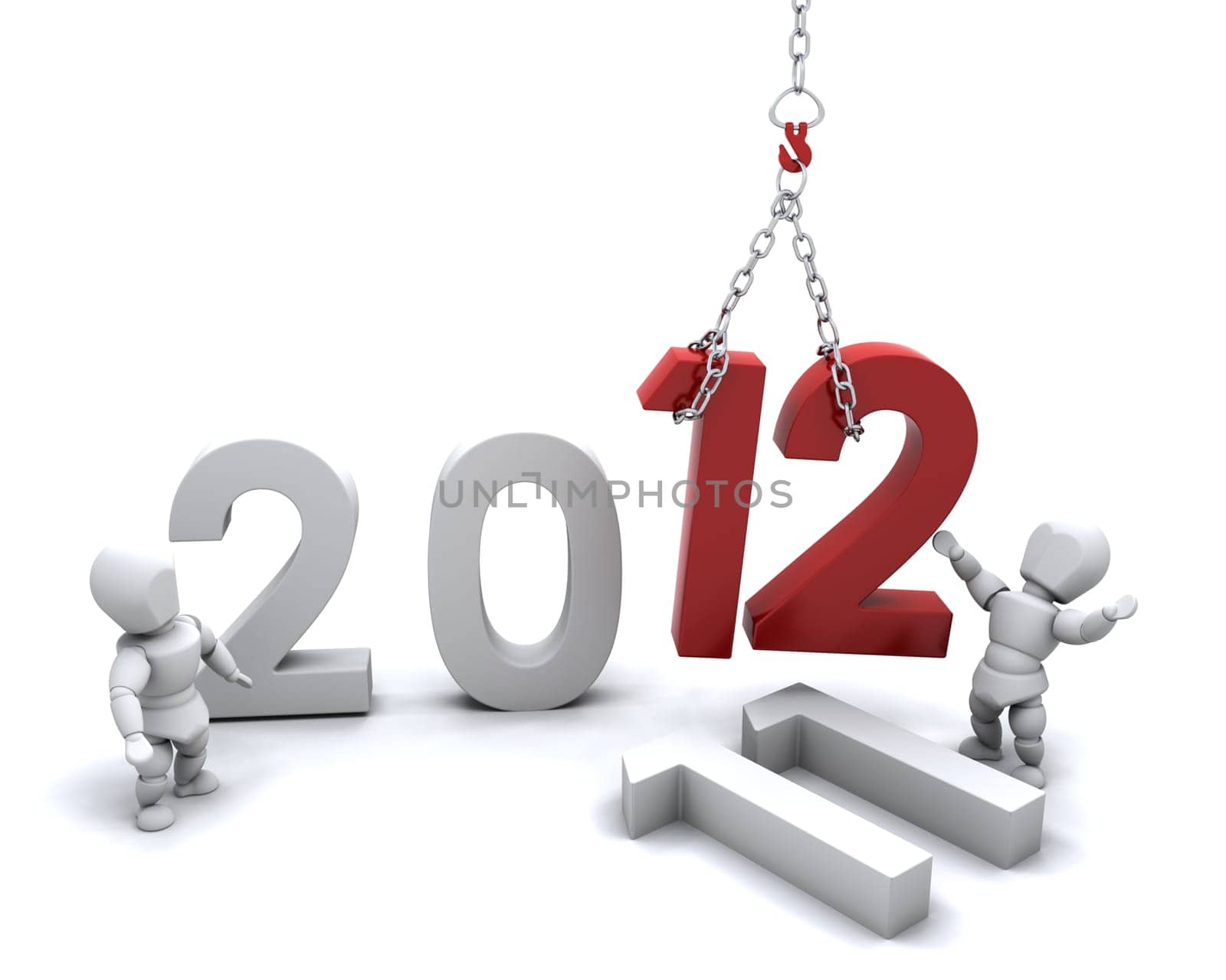 3D render of a man Bringing the new year in