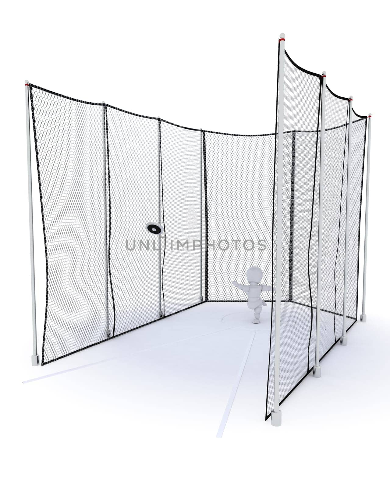 3D render of  man throwing a discus