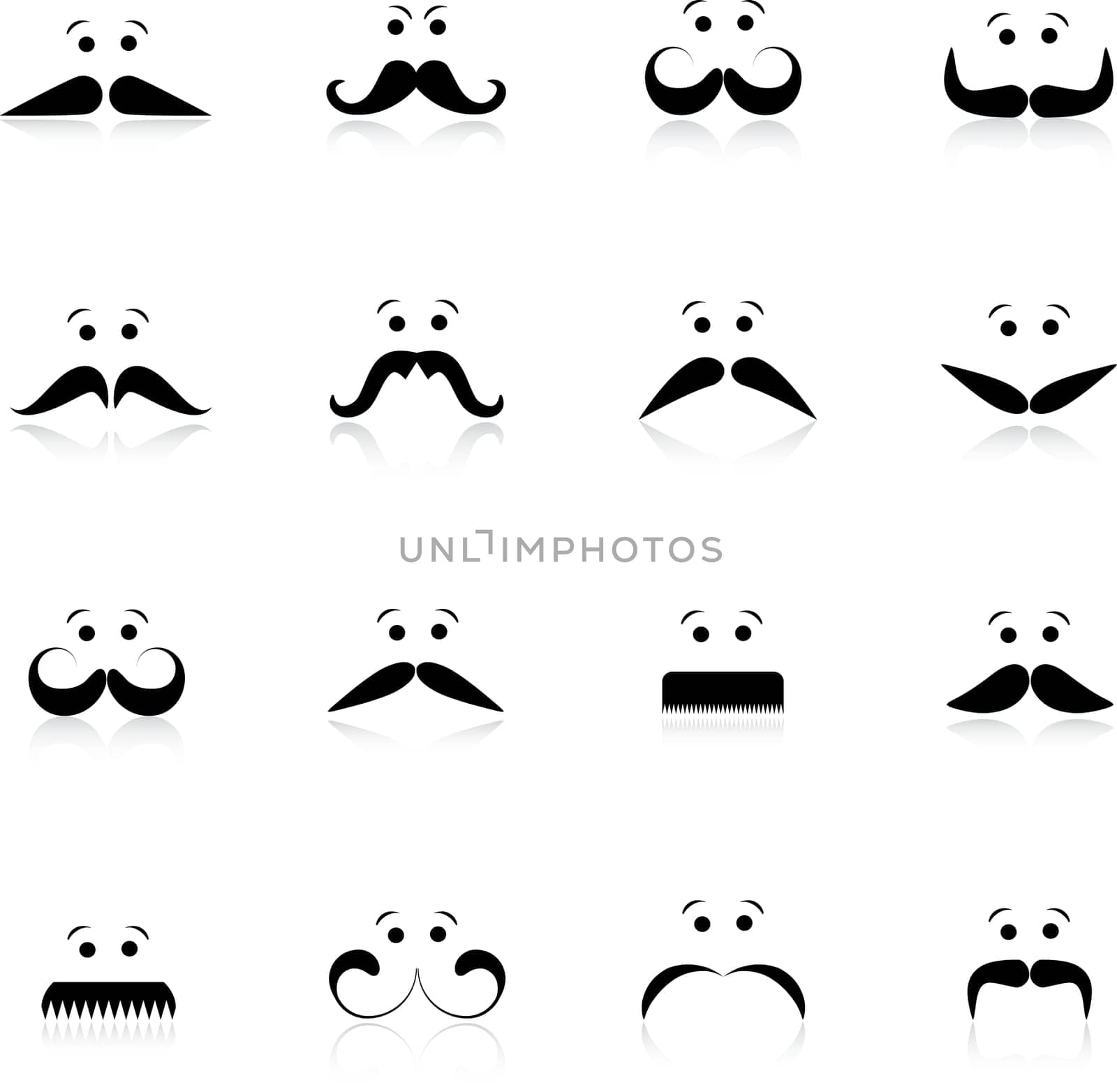 Funny moustache faces