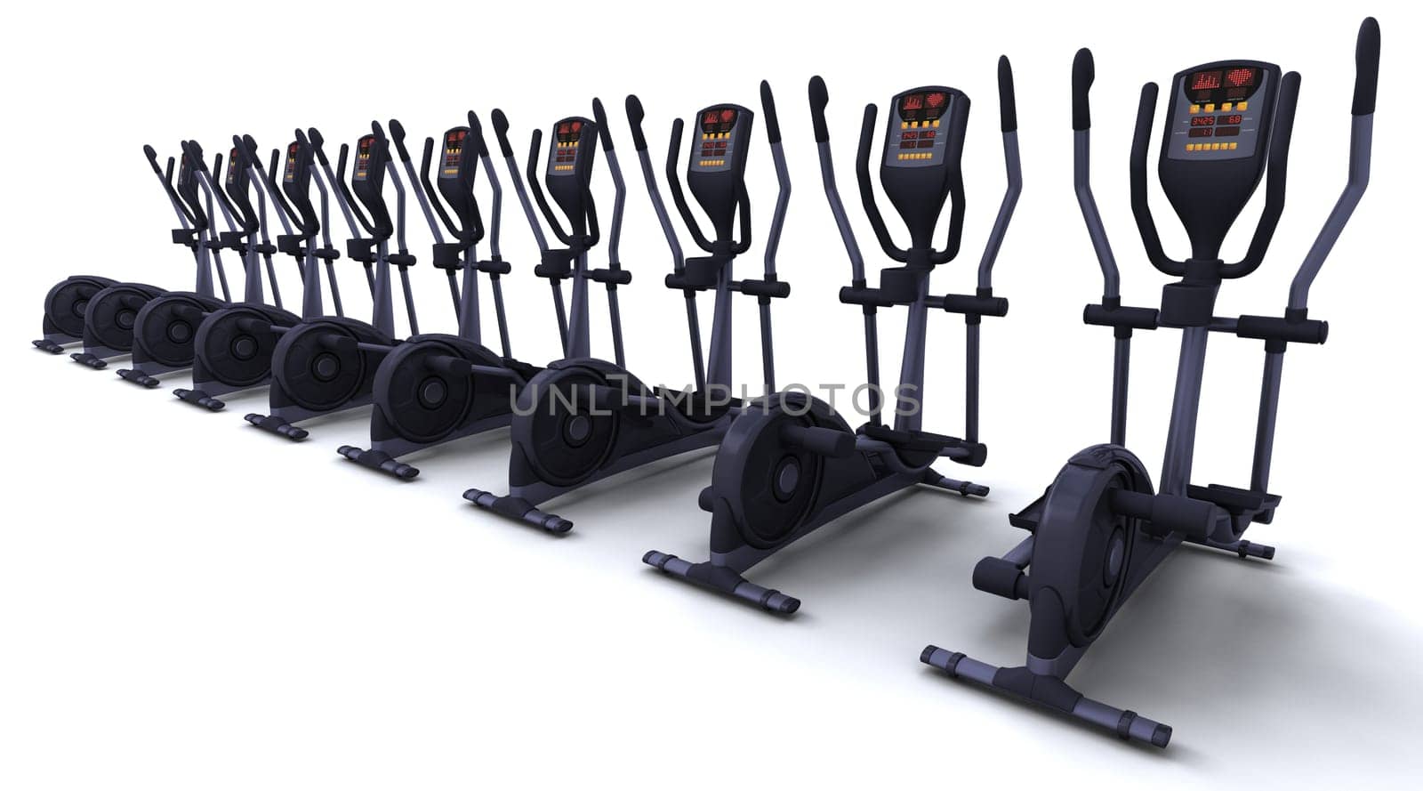3D render of crosstrainers isolated on white