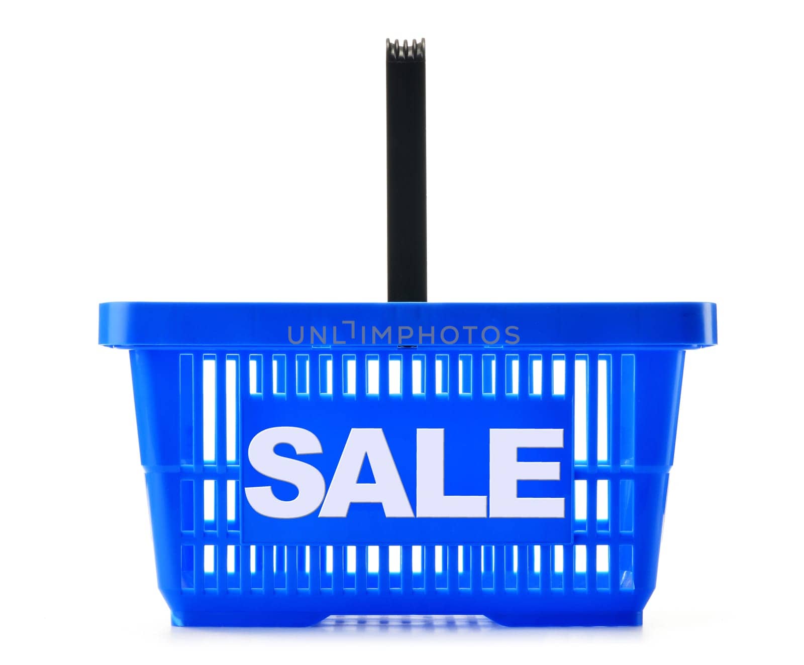 Empty shopping basket isolated on white background