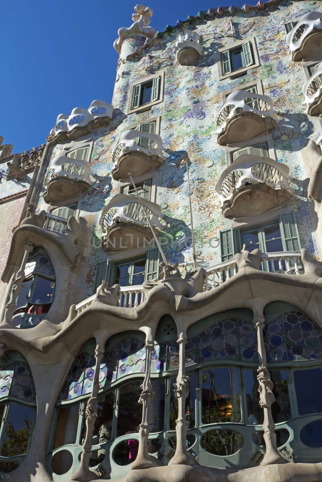 BARCELONA. APR 24: Casa Batllo is a renowned building located in the heart of Barcelona and is one of Antoni Gaudí’s masterpieces. April 24, 2013 in Barcelona, Spain.