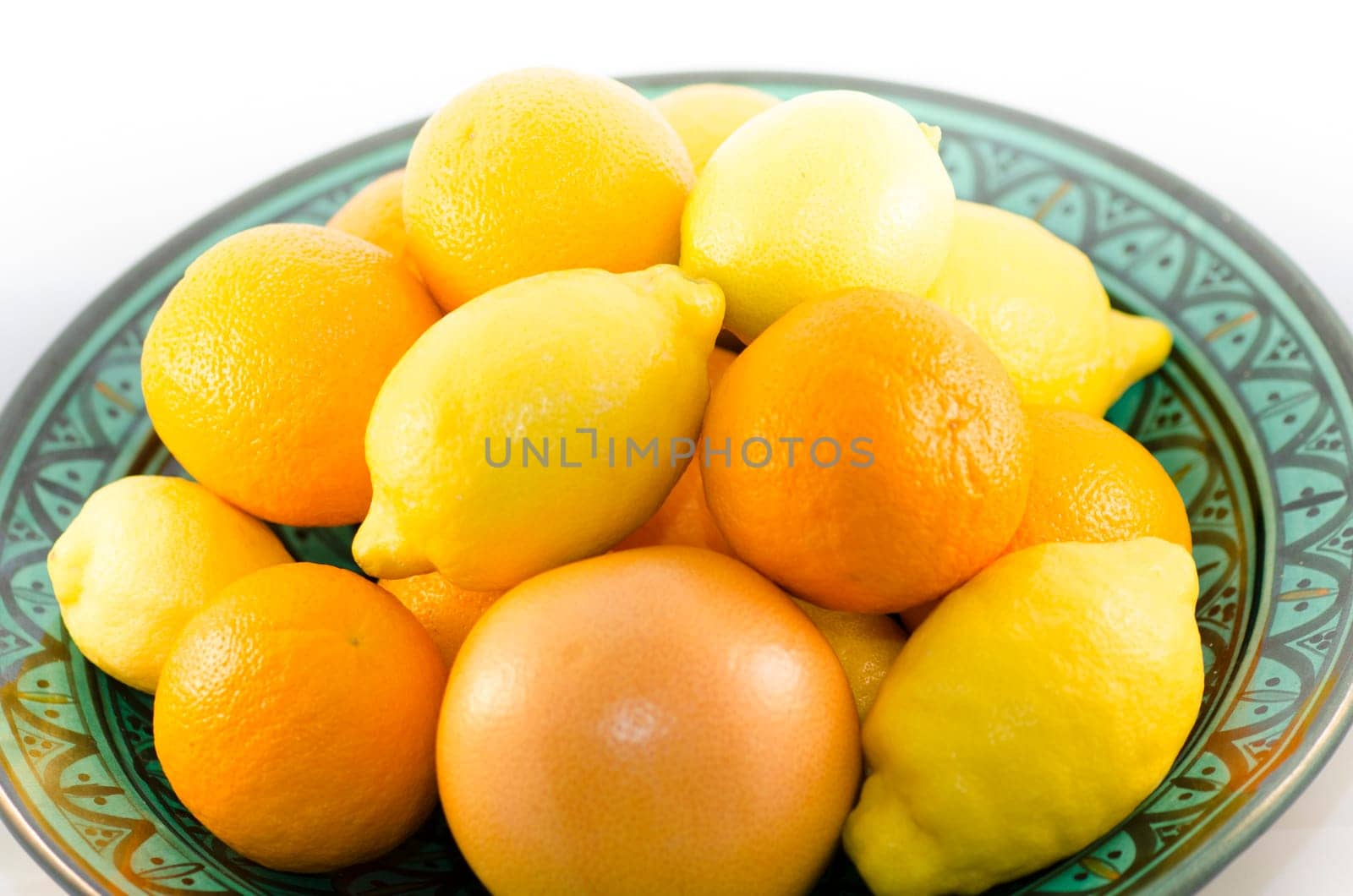 Fruit bowl with citrus fruits