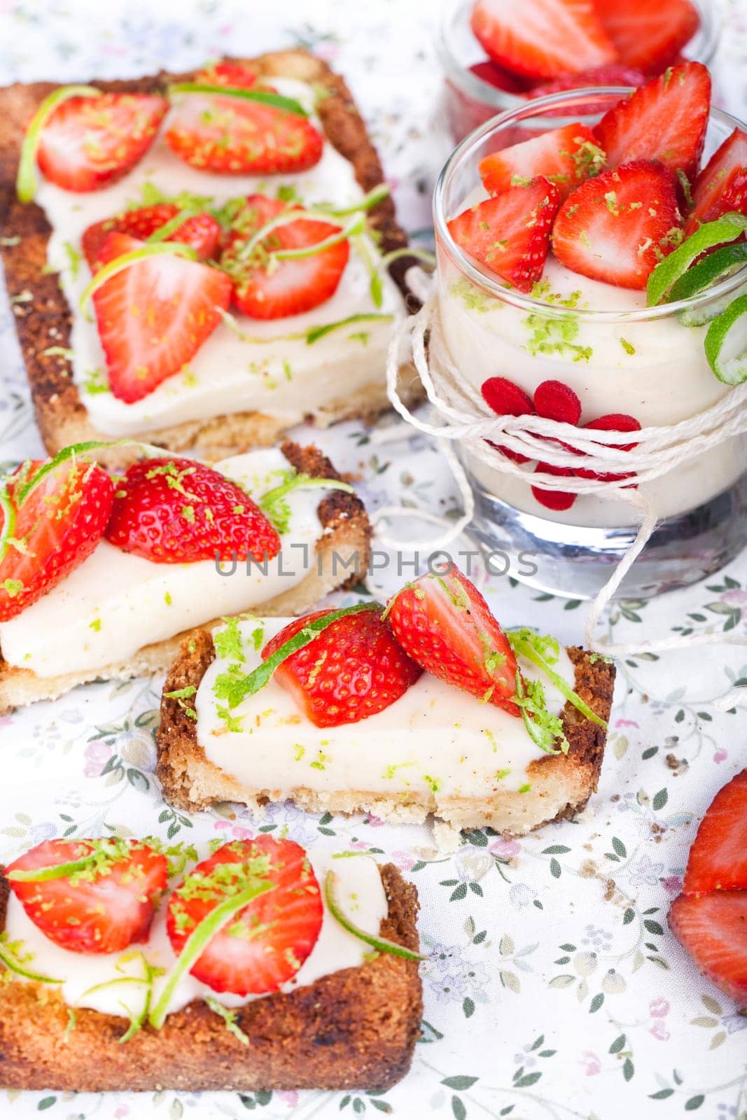 Panna Cotta Tart with Strawberries