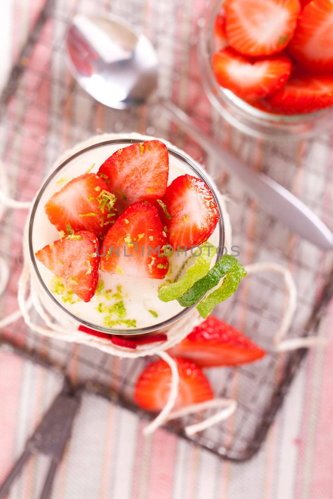 fresh panna cotta dessert