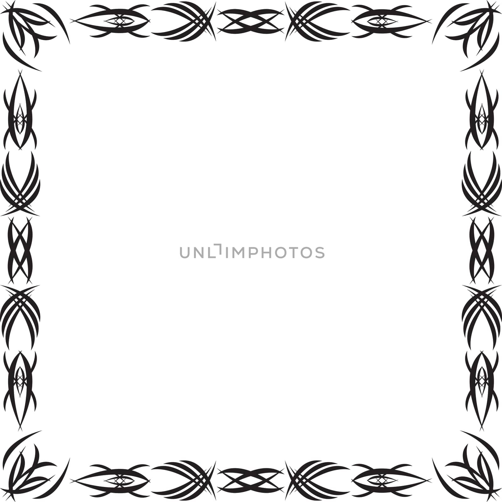 Framework drawn by a Gothic black pattern