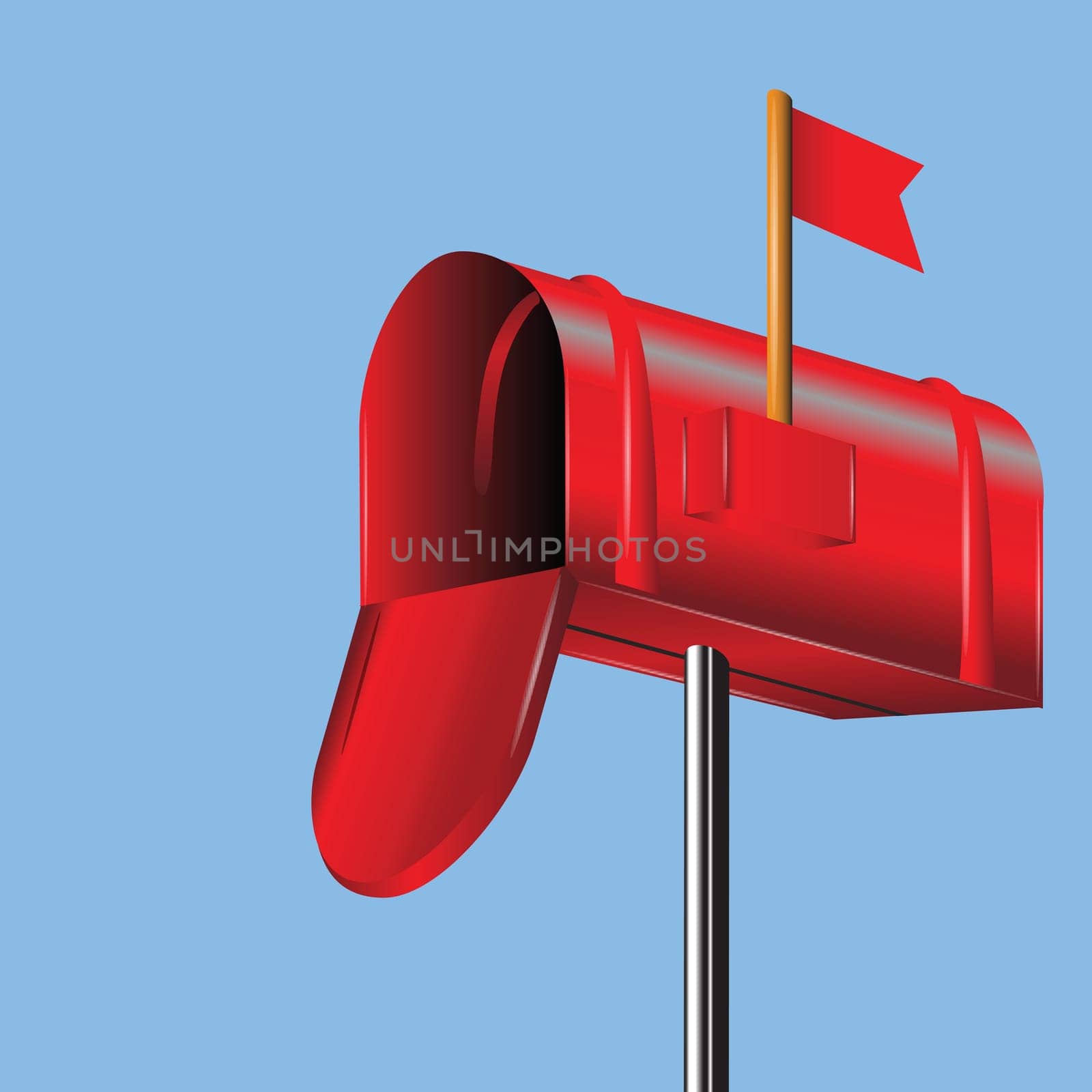colorful background with red maibox for your design