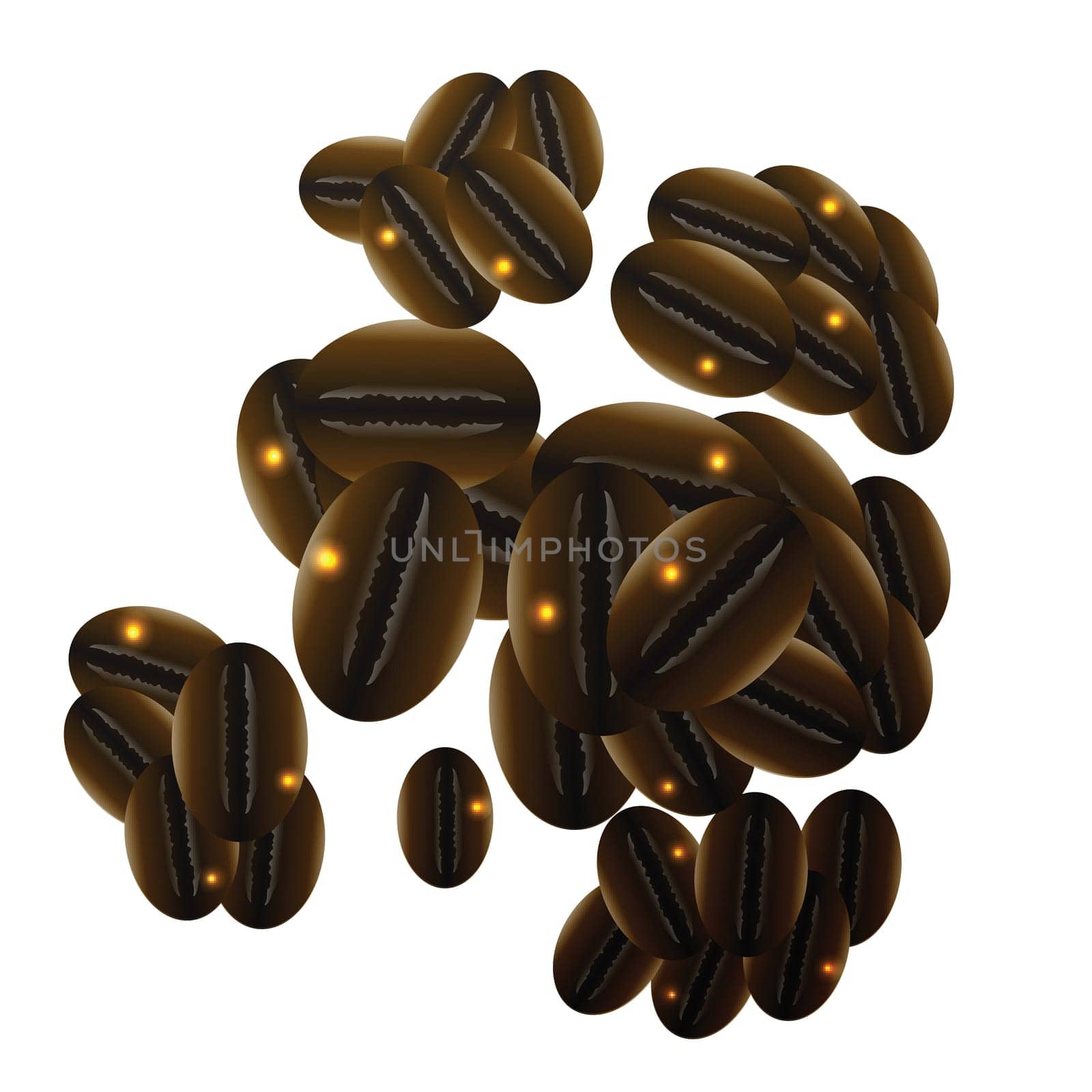 colorful illustration with coffee beans for your design