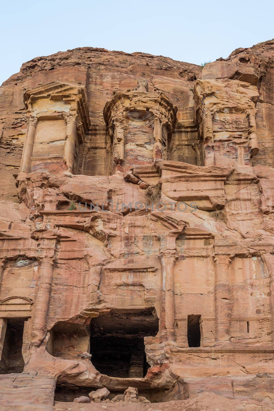 the Corinthian Tomb in nabatean petra jordan middle east