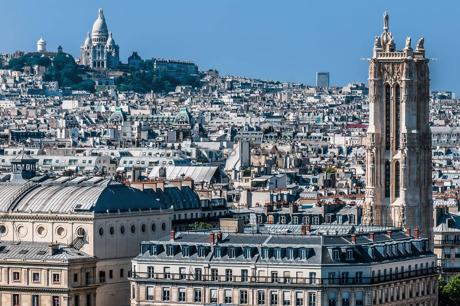aerial view cityscape of Paris in france