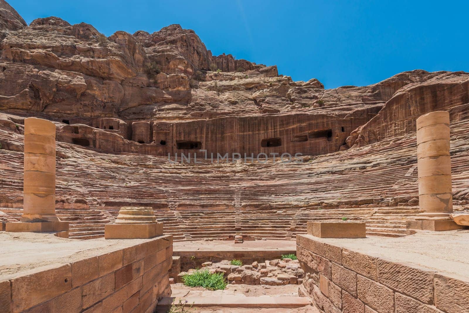 roman theater arena  in nabatean petra jordan middle east