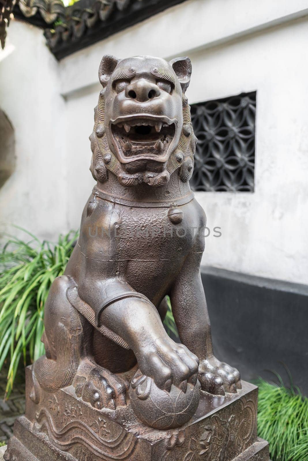 detail of the historic Yuyuan Garden created in the year 1559 by Pan Yunduan in shanghai china