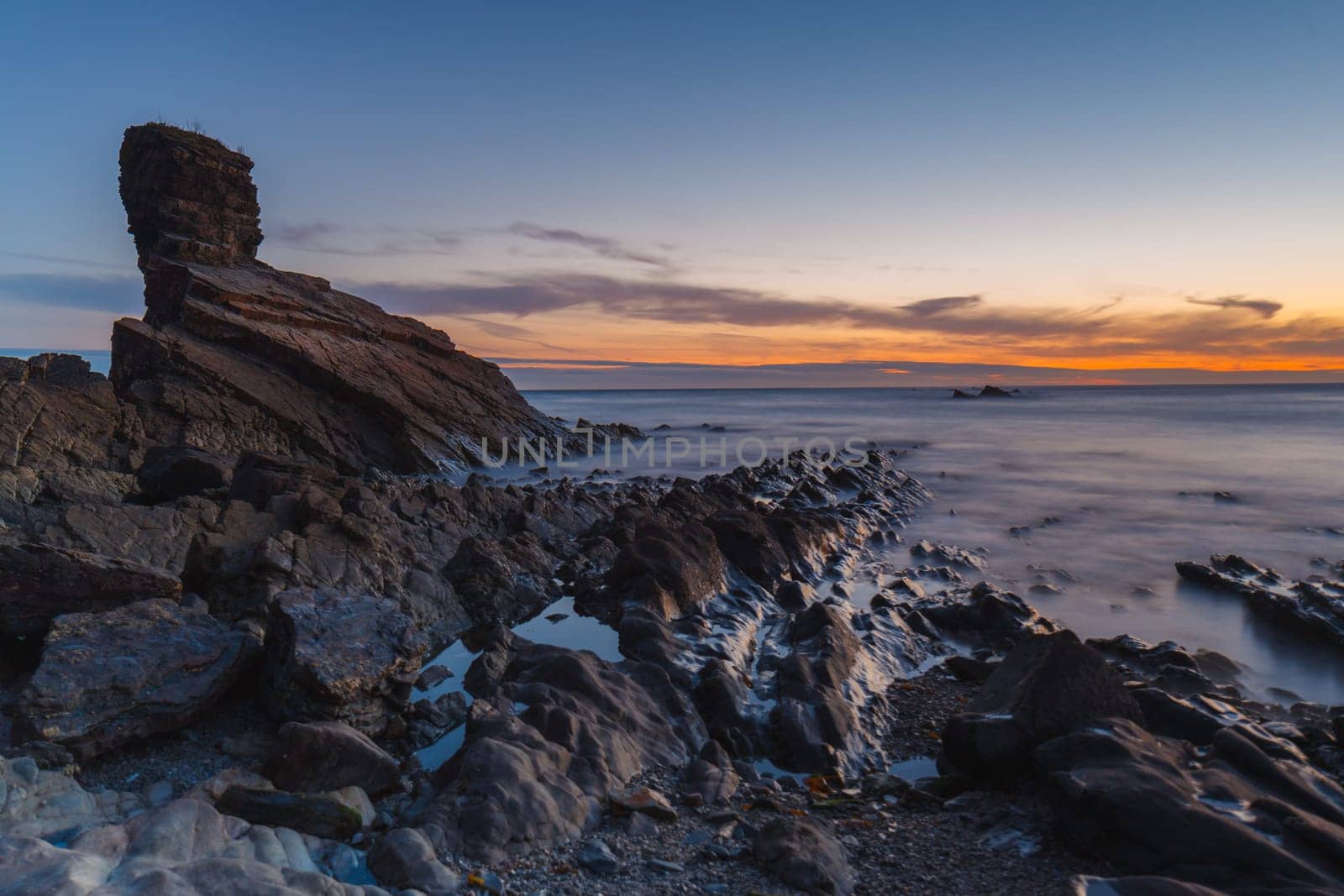 Sunrise at Playa de Portizuelo, Asturias, Spain