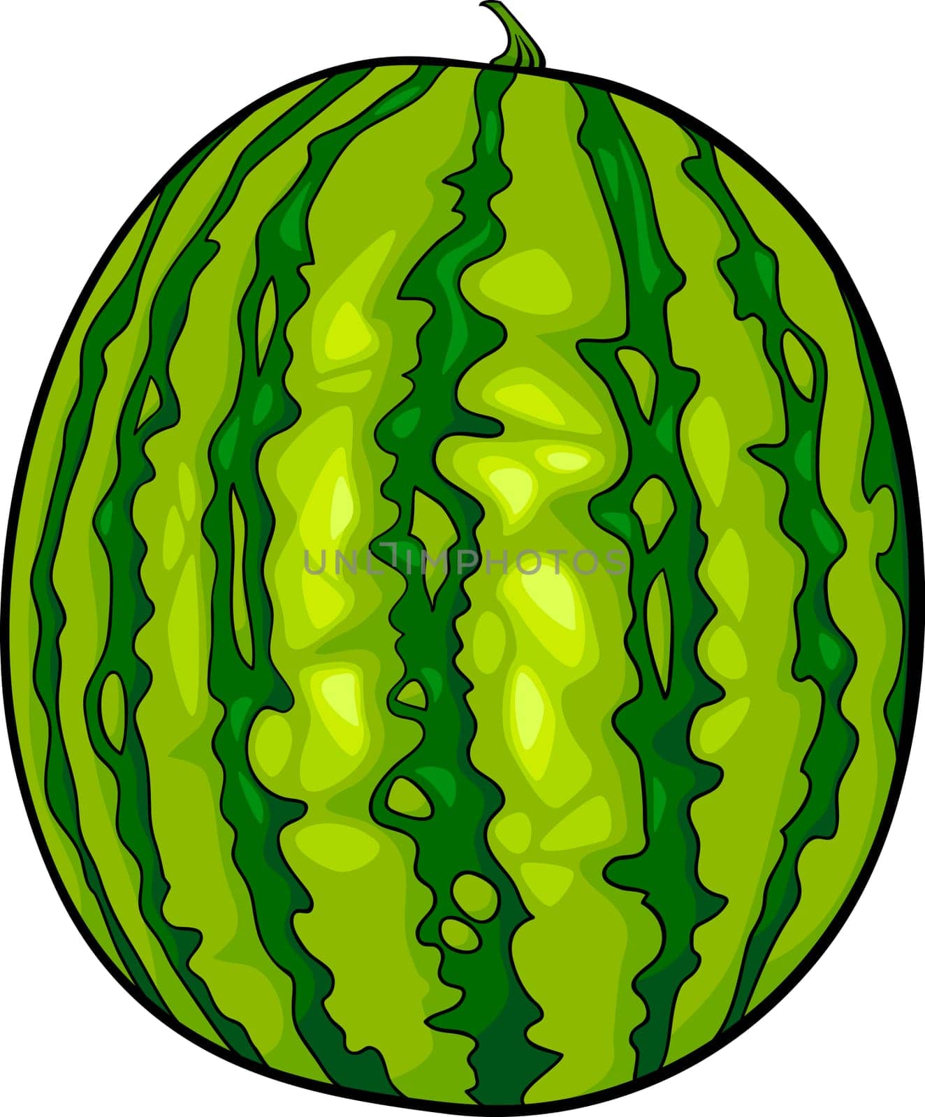 Cartoon Illustration of Watermelon Fruit Food Object