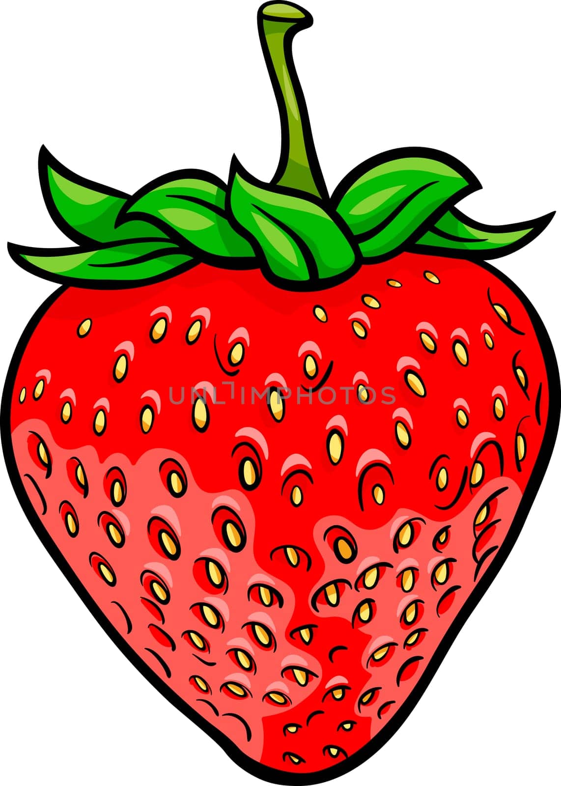 Cartoon Illustration of Strawberry Fruit Food Object
