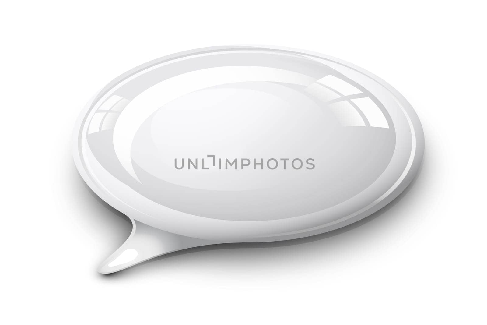 Speech bubble white and glossy illustration