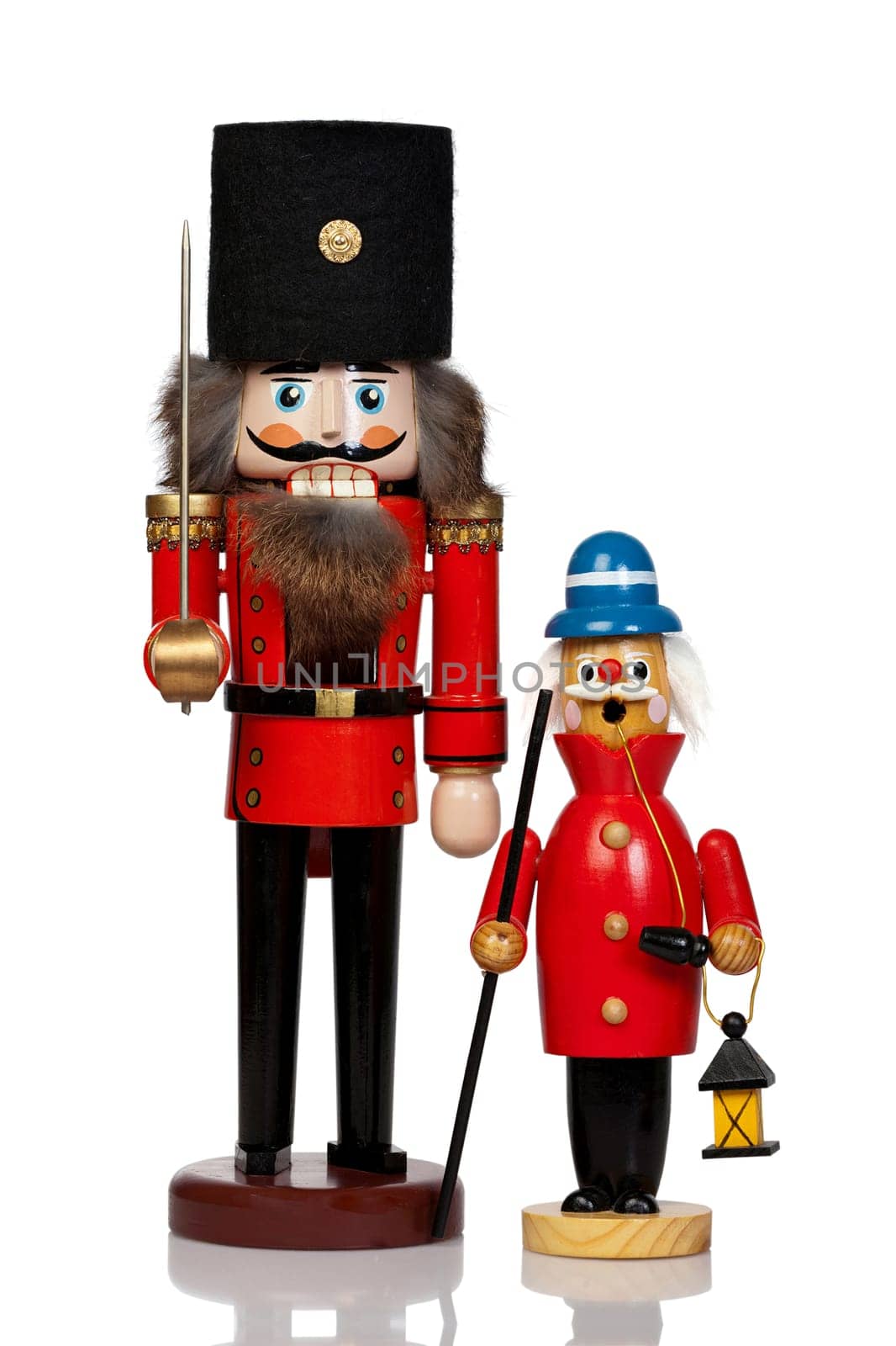 Large nutcracker and incense smoker isolated against a white background