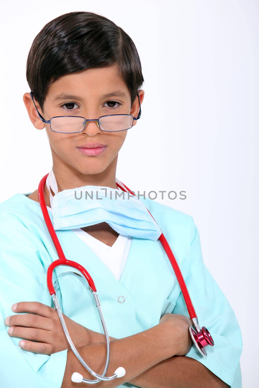 Boy dressed as a surgeon