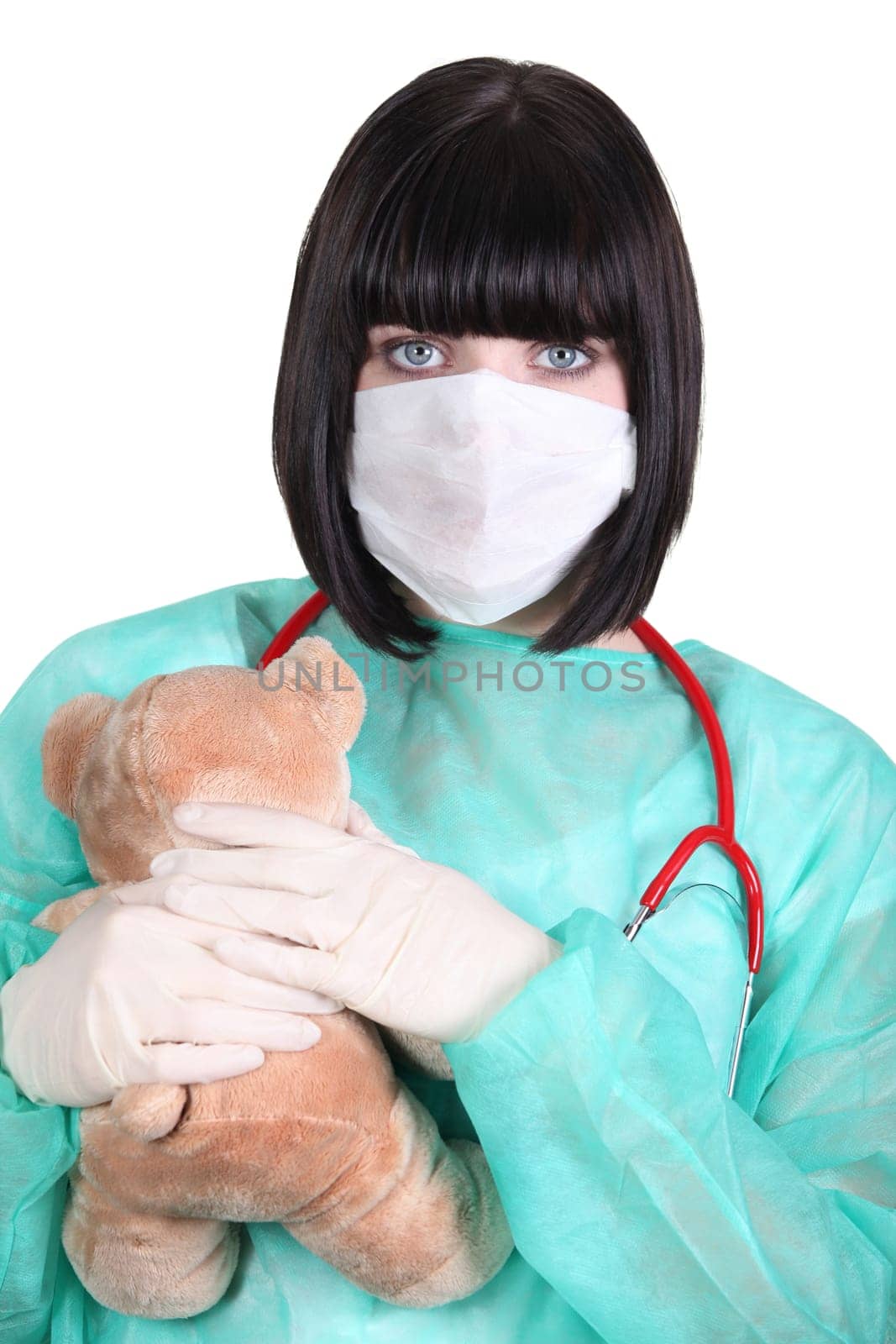 nurse wearing surgical mask in paediatric unit