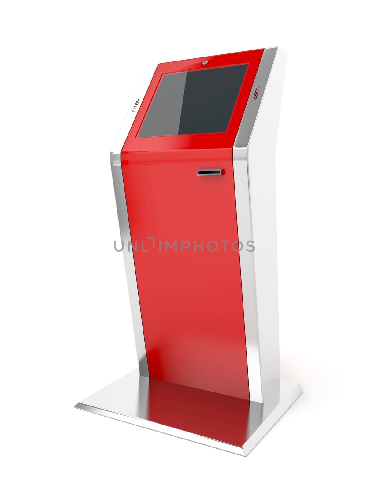 Interactive kiosk on white background