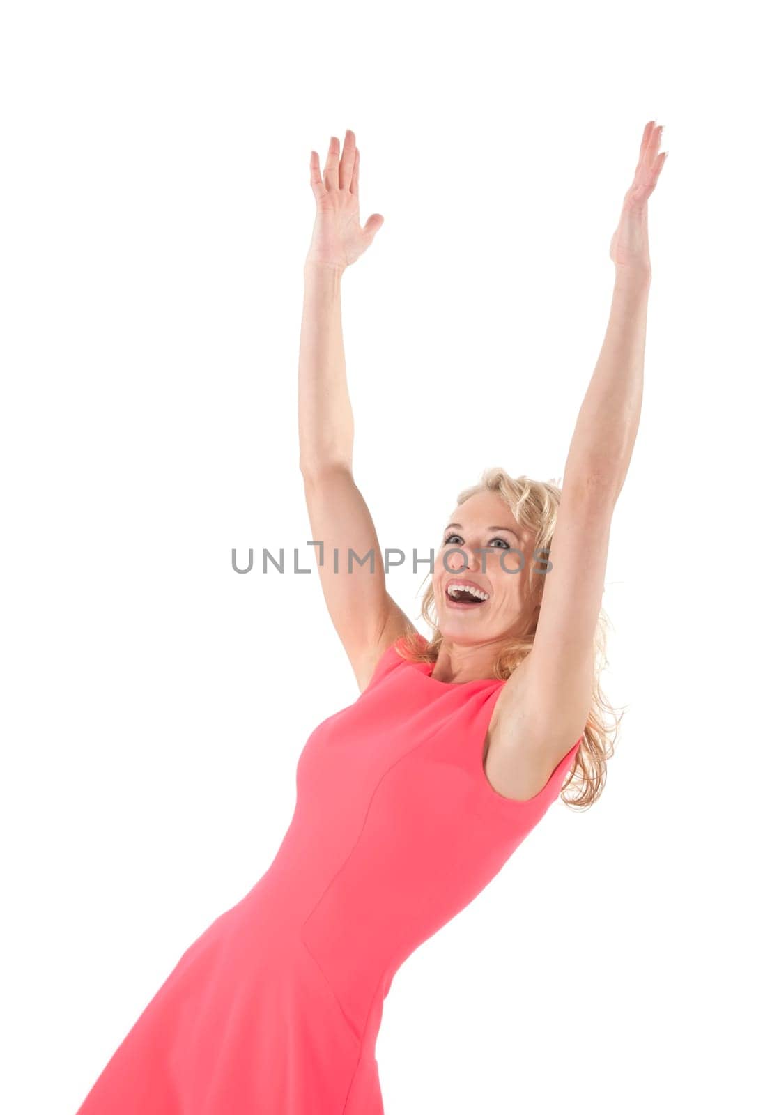 elegant young woman cheers