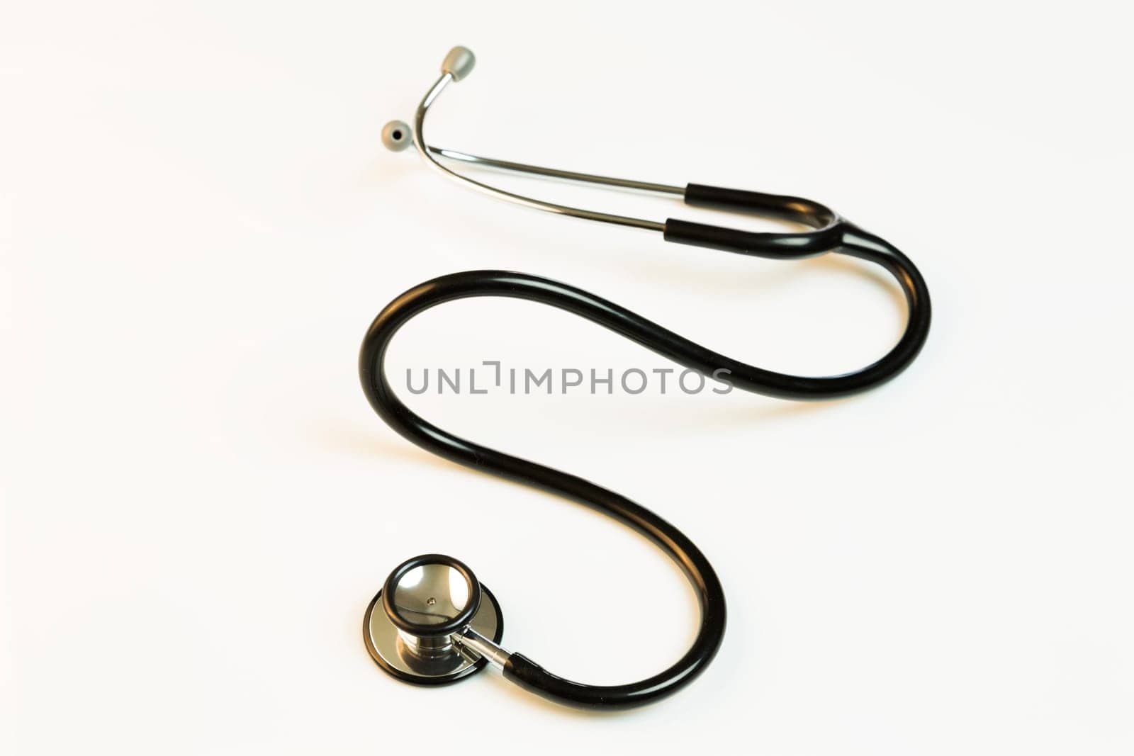 Doctor's stethoscope isolated on white background.