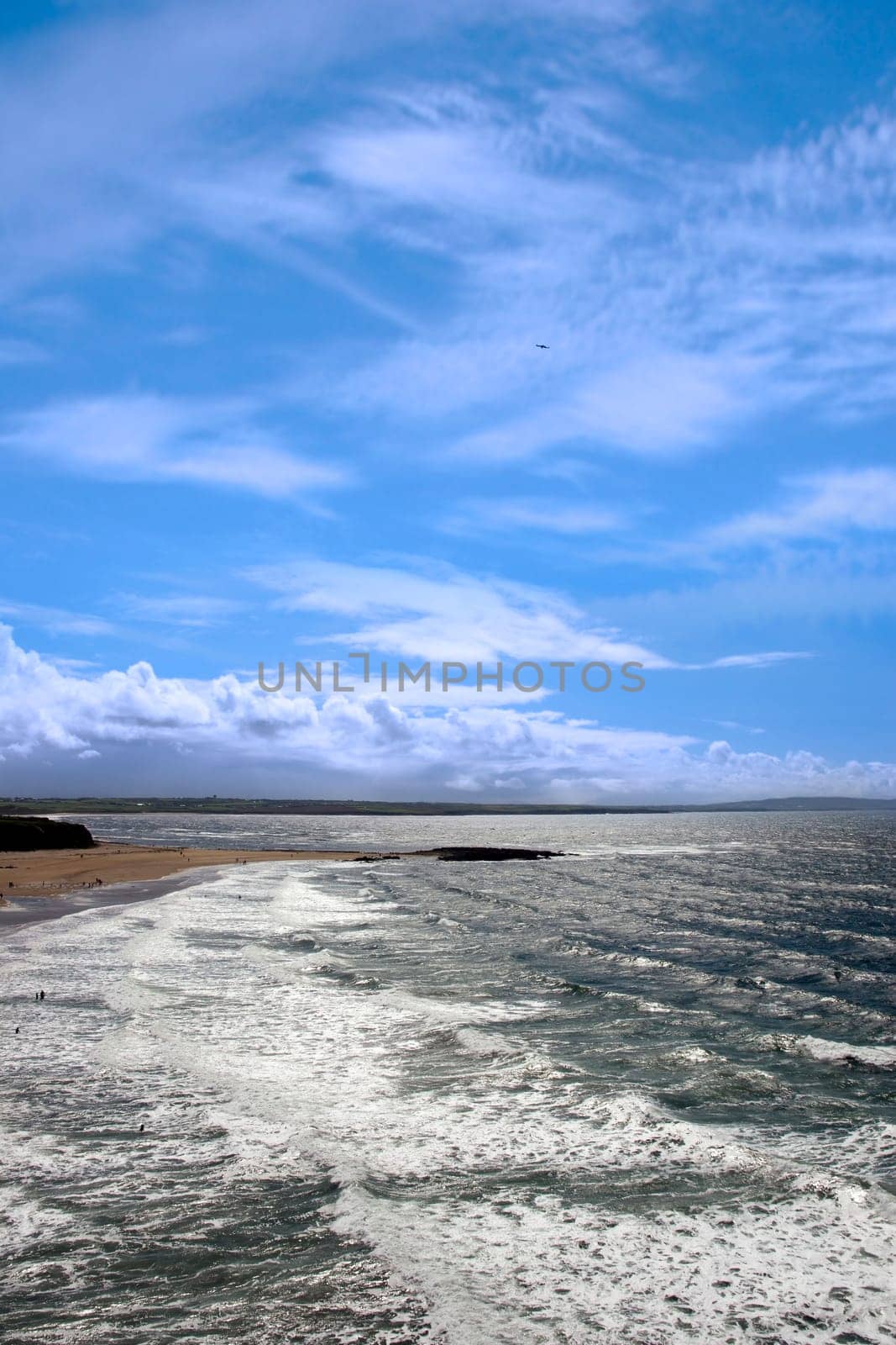 ballybunion in summer with beautiful sea, sky and beach
