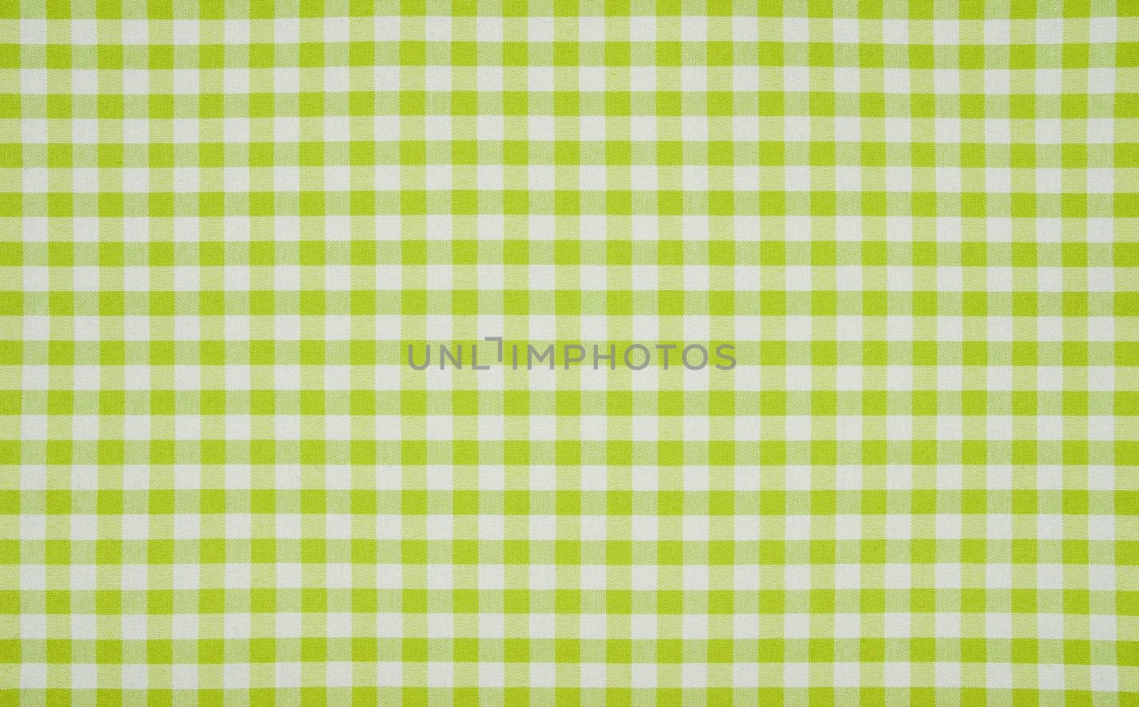 Green-white checkered tablecloth