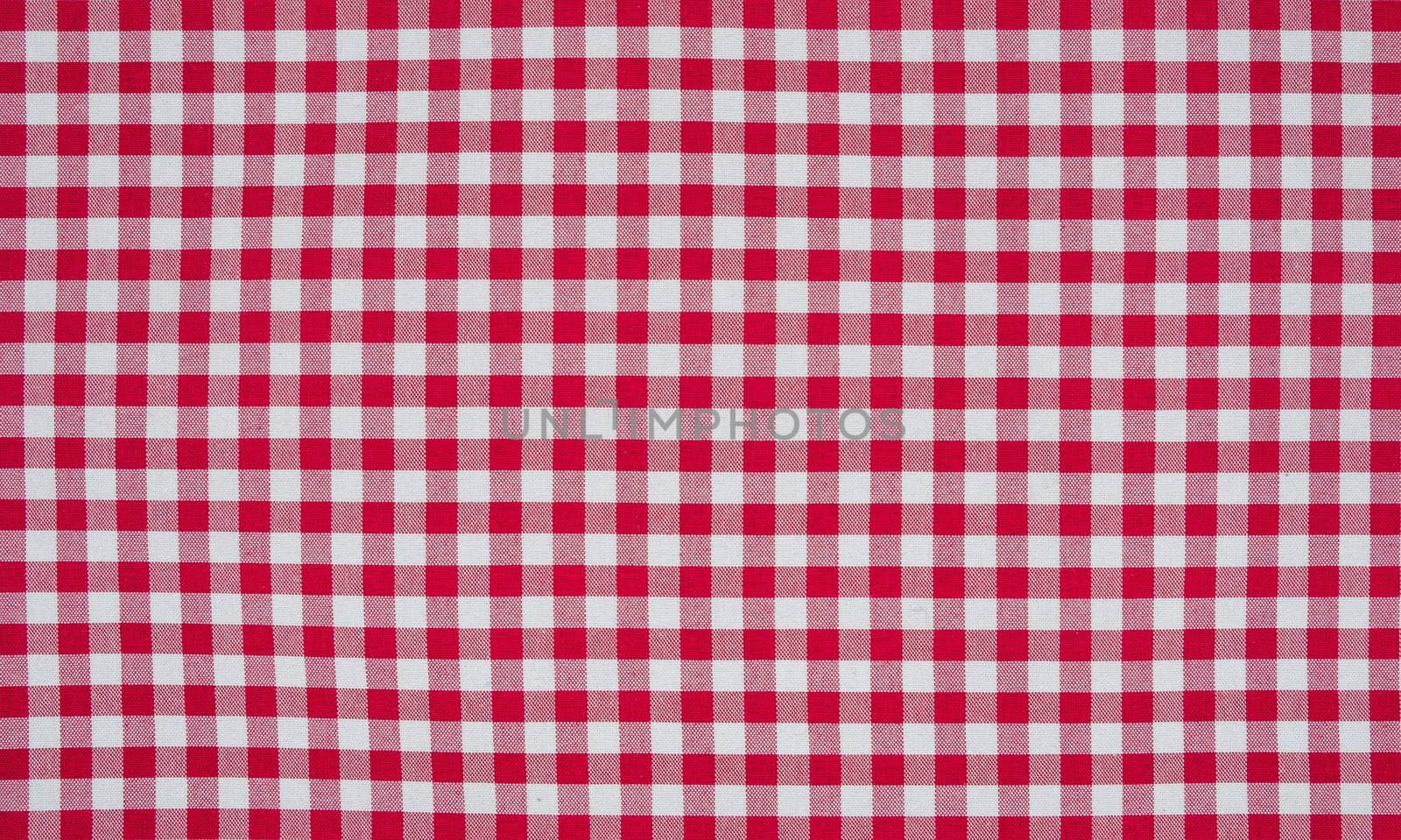 Red and white checkered tablecloth