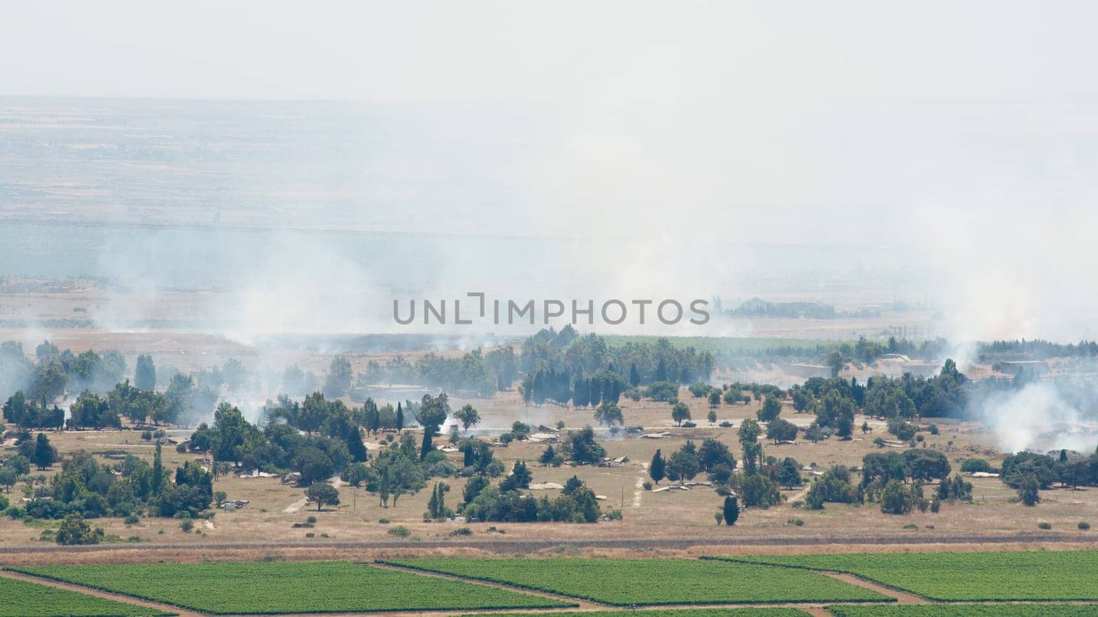 JUNE 06: Artillery fire in Syrian city Al Qunaytirah on Golan Heights  on June 06, 2013 in Syria
