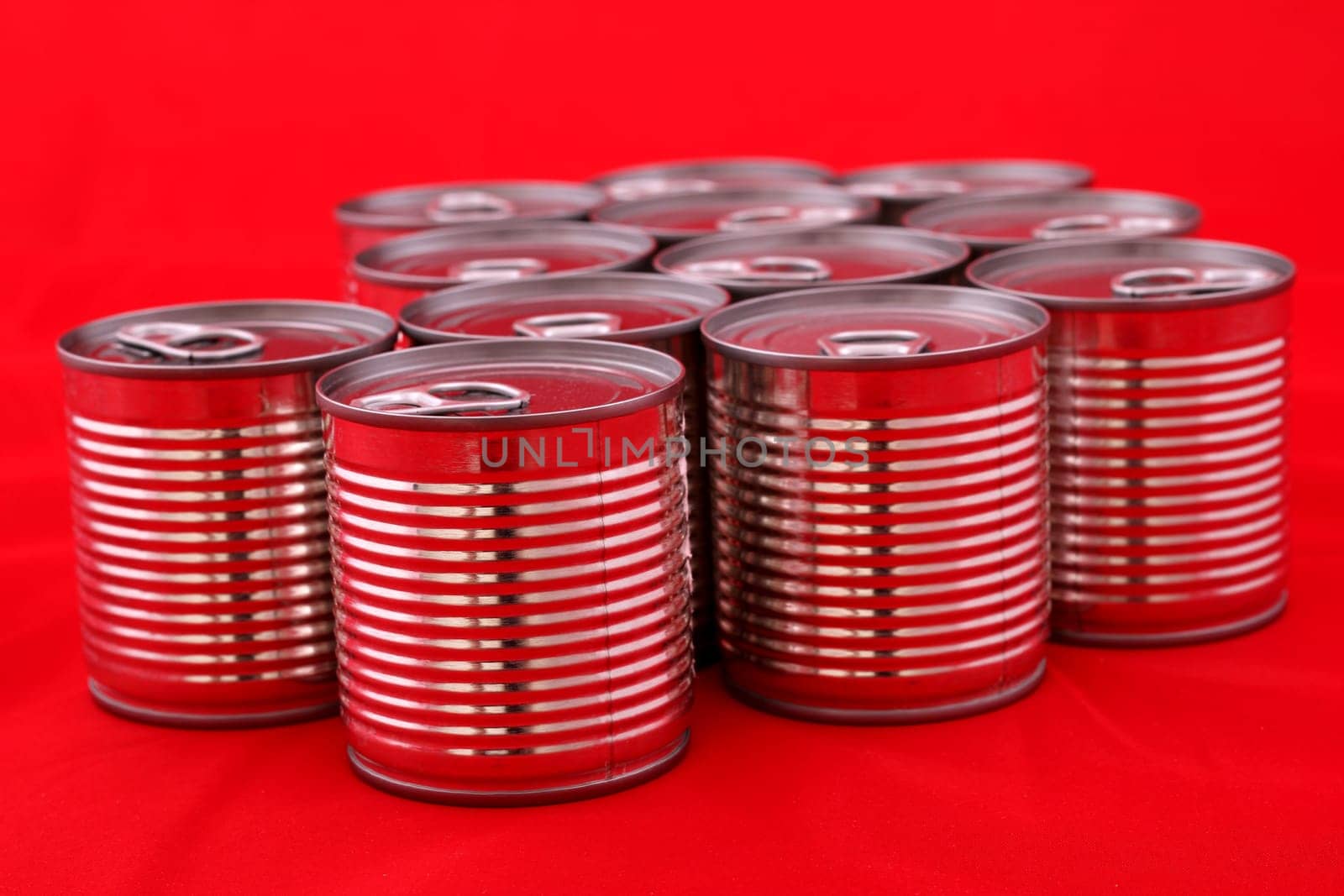 A group of red cans
