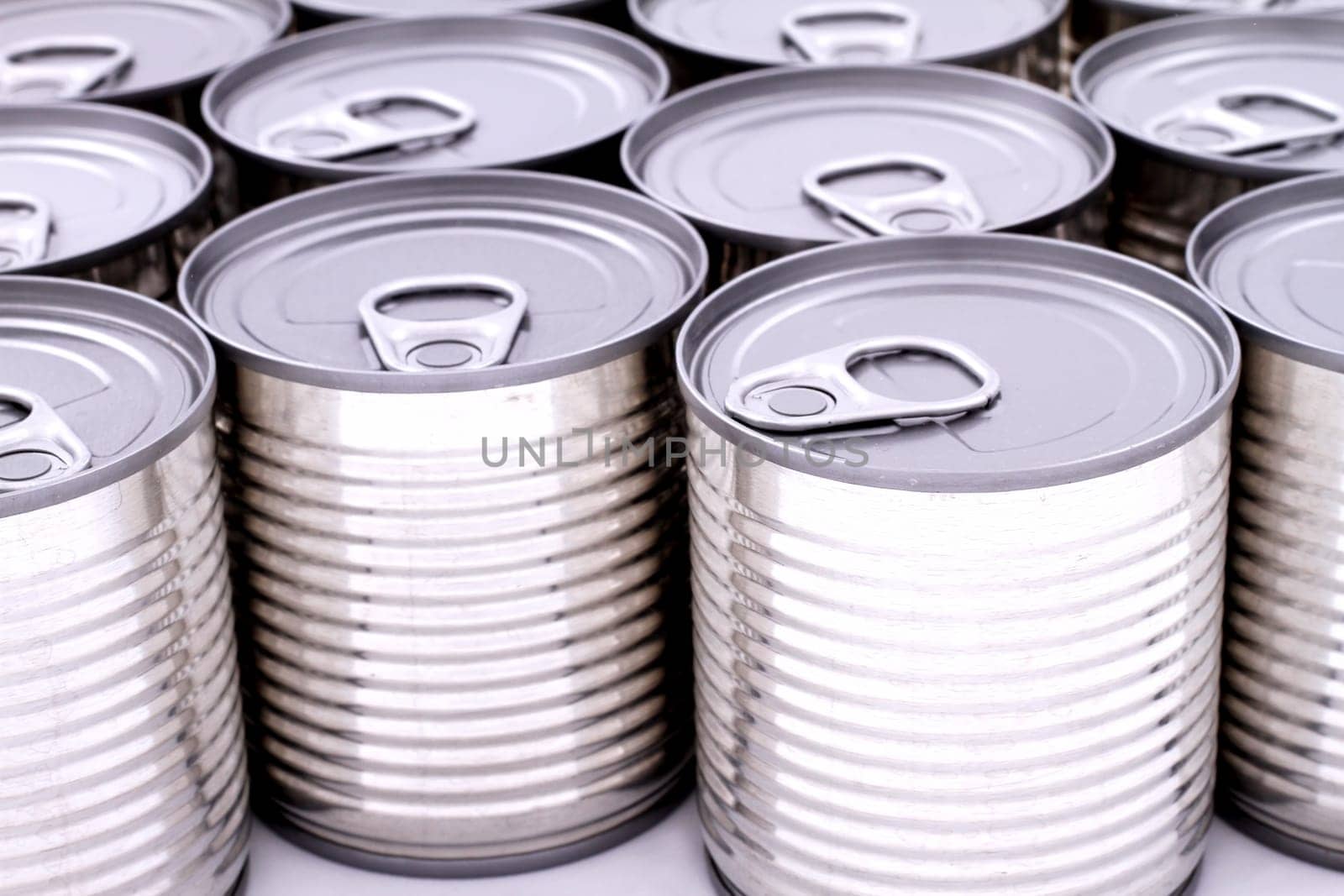 A group of cans isolated background