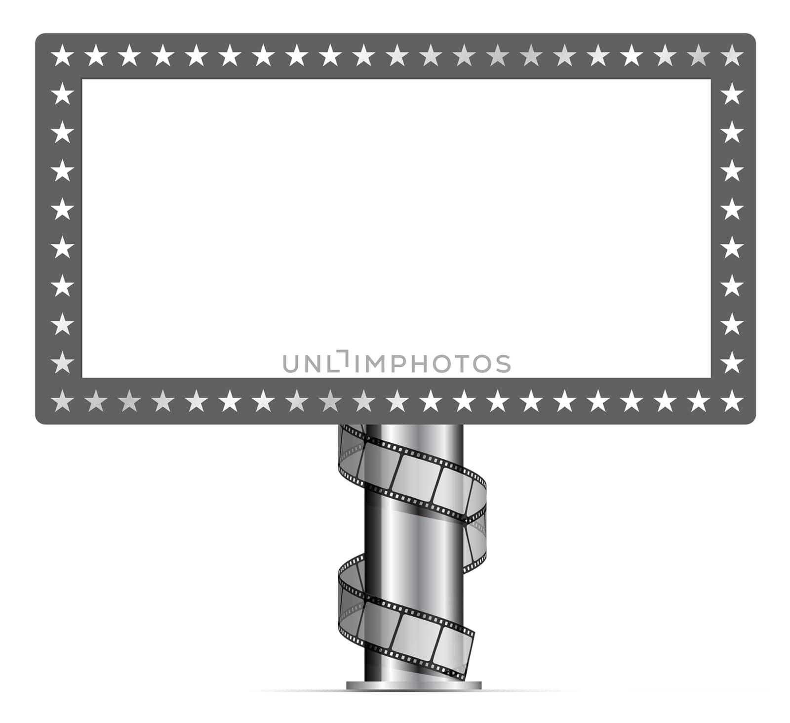 Billboards with wraps film strip illustration