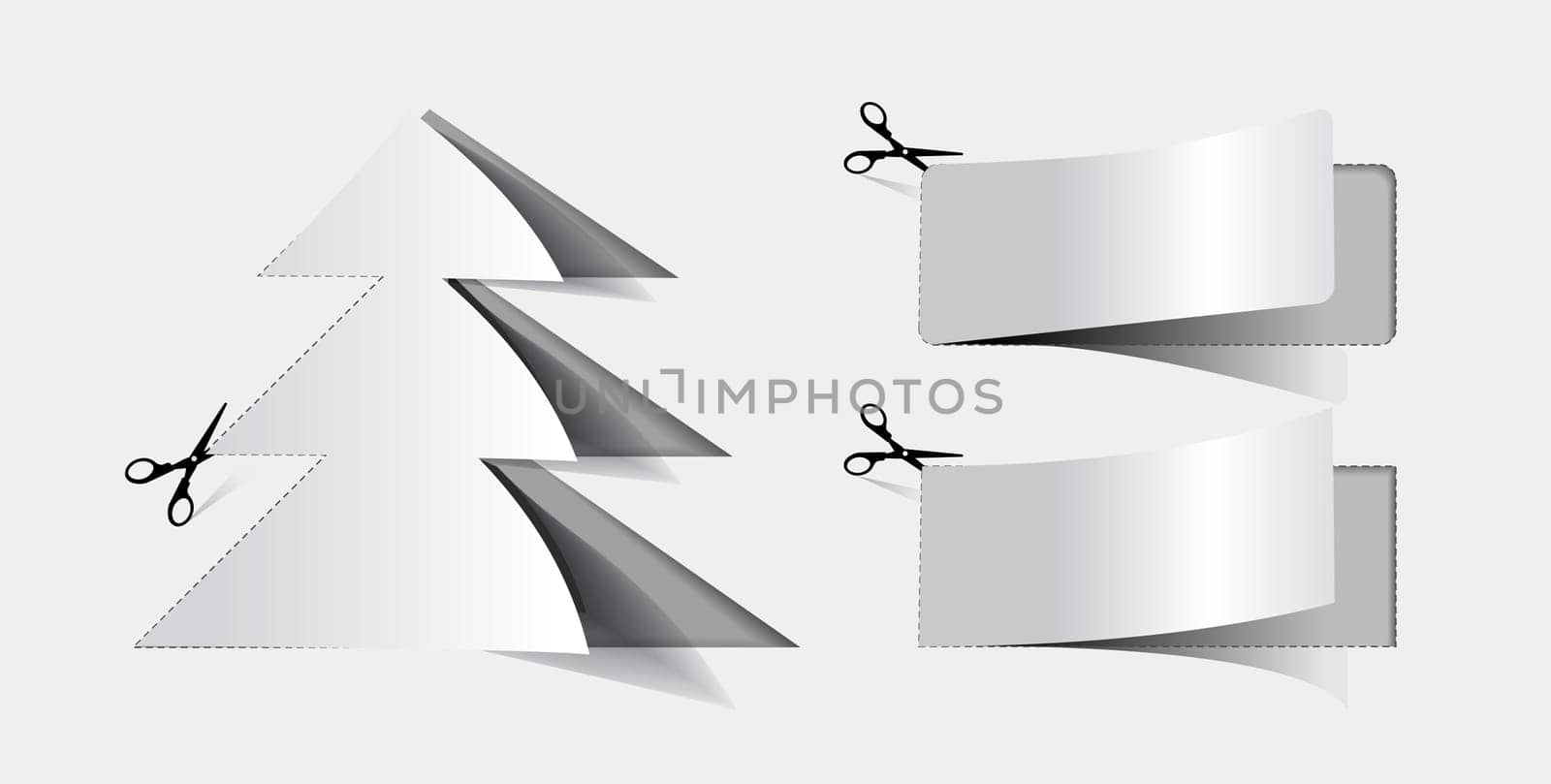 Blank white advertising coupon cut from sheet of paper