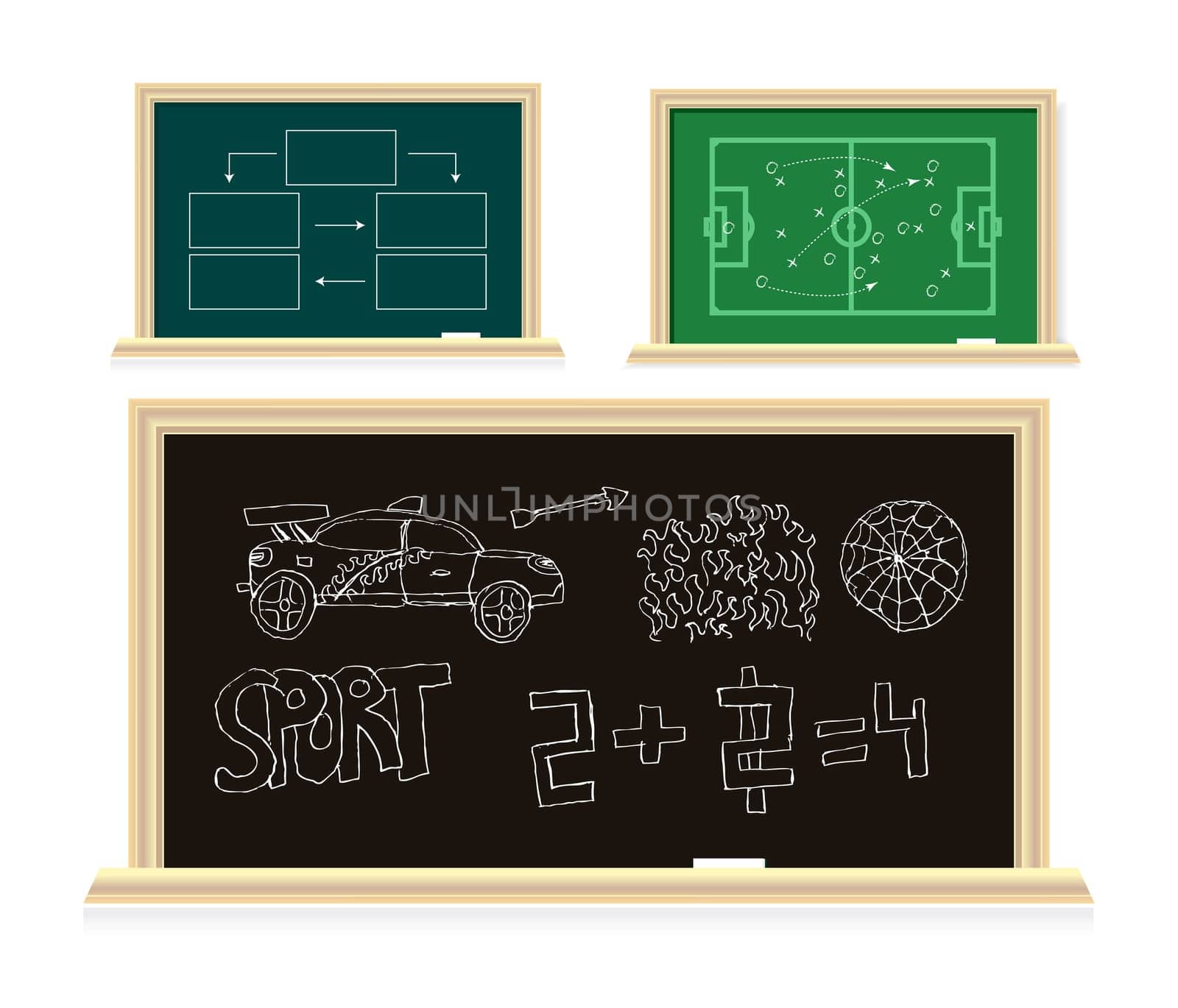 blackboard illustration set isolated on white background
