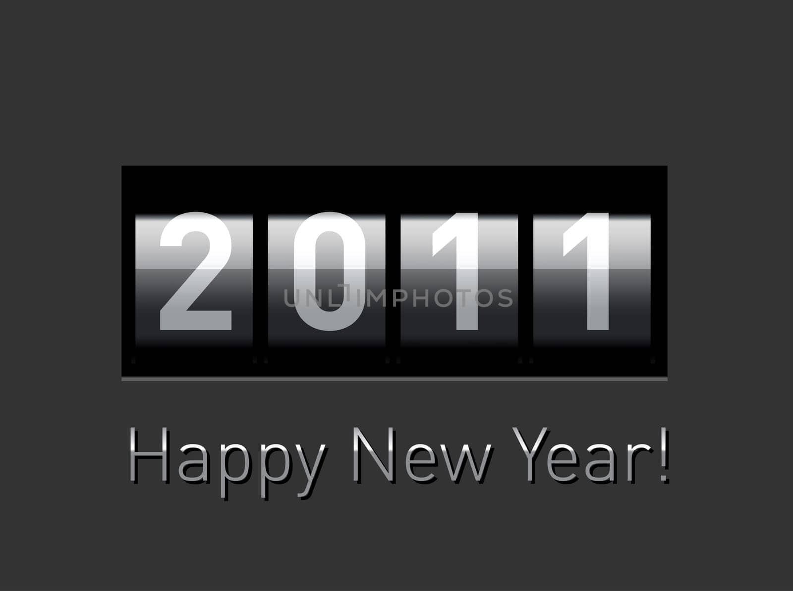 New Year realistic metalic counter