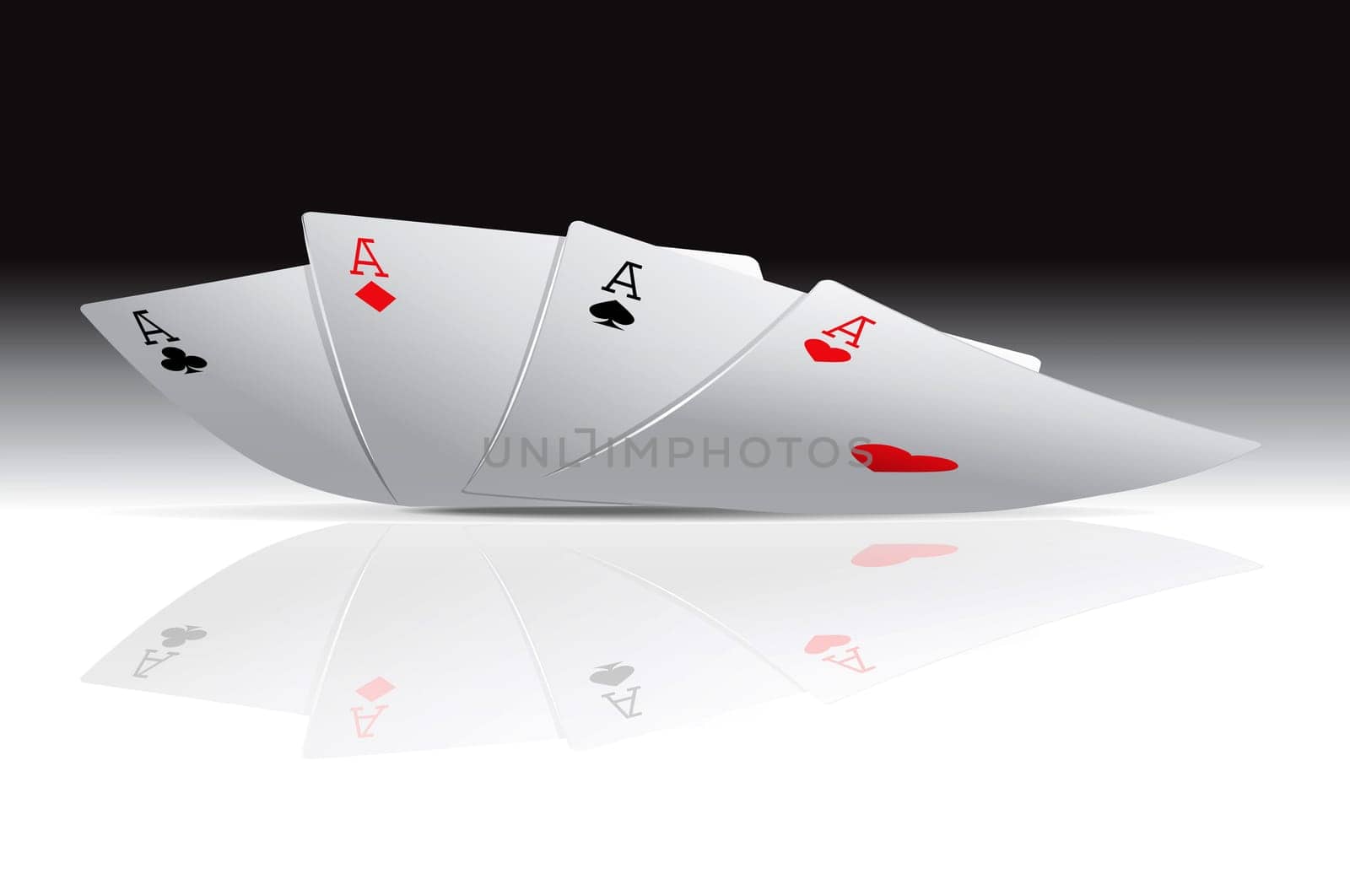 Four card aces illustration. Poker concept